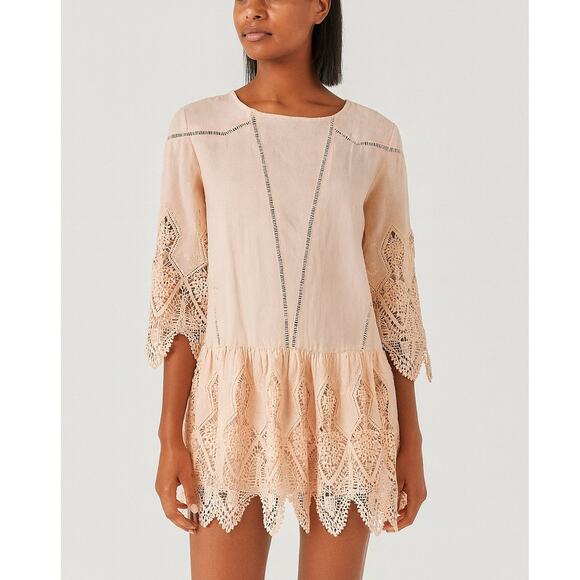 Suboo Blythe Peach Lace Dress - Picture 1 of 7